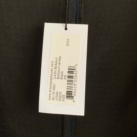 Proenza Schouler Scoop neck stretch jersey quilt soft bodysuit top black - Picture 11 of 15